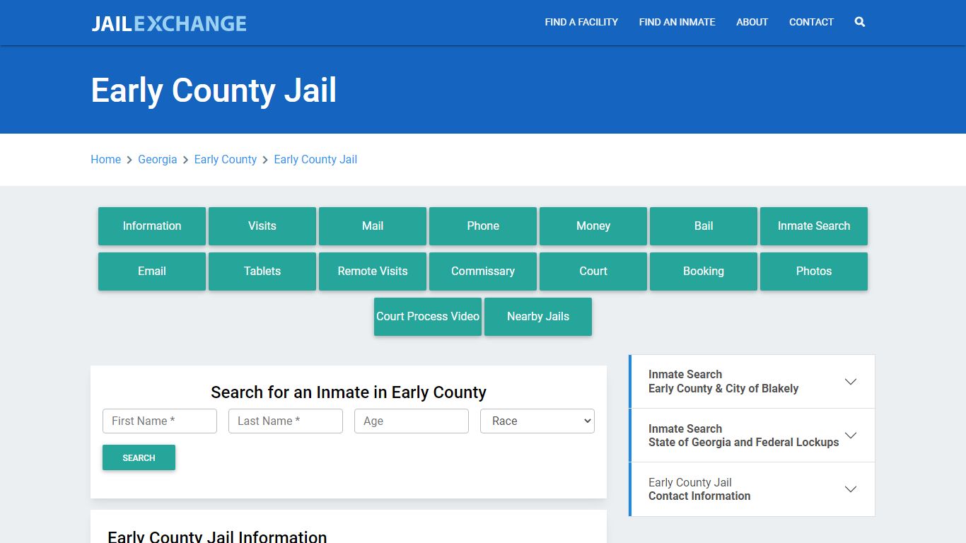 Early County Jail Roster Lookup, GA, Inmate Search